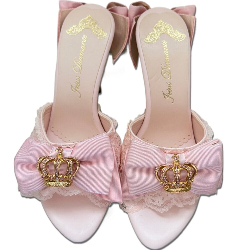 Jesus Diamante 👑 Pink Crown Bow Sandals - S / Princess Style